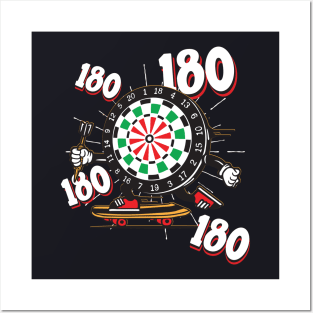 Darts Dartboard 180 Cartoon Posters and Art